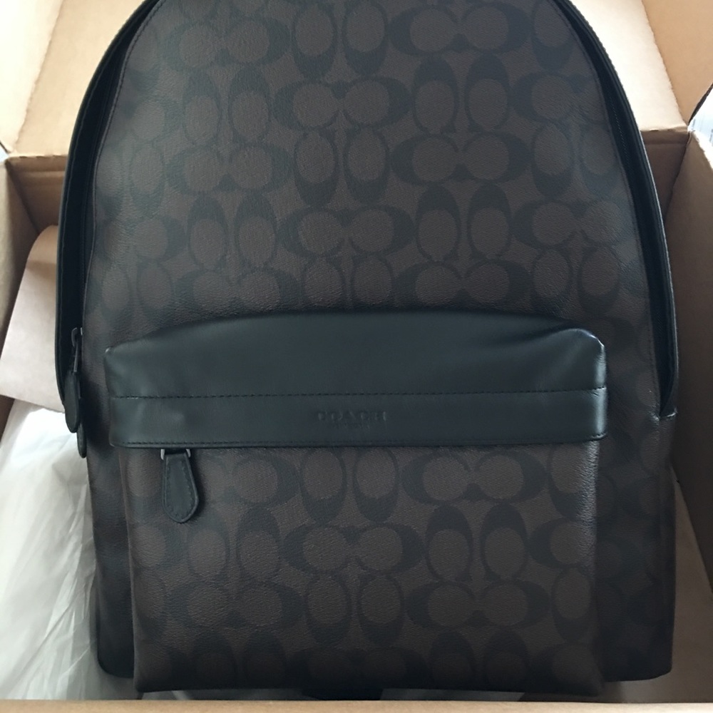 🔥NWT Authentic Coach Leather Monogram Backpack